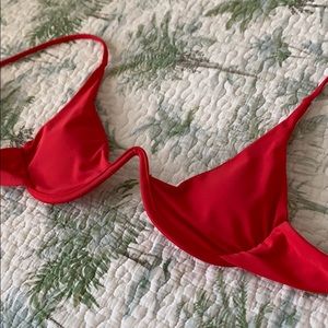 Red underwire bikini top